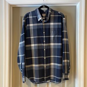 🆕 J Crew Men’s Shirt Blue Plaid Button Down Size XL